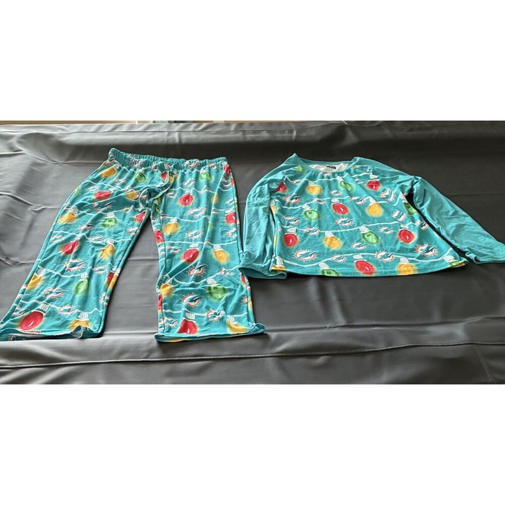Women’s Miami Dolphins Concepts Sport Aqua Garland Net Raglan Pajama Set ￼￼